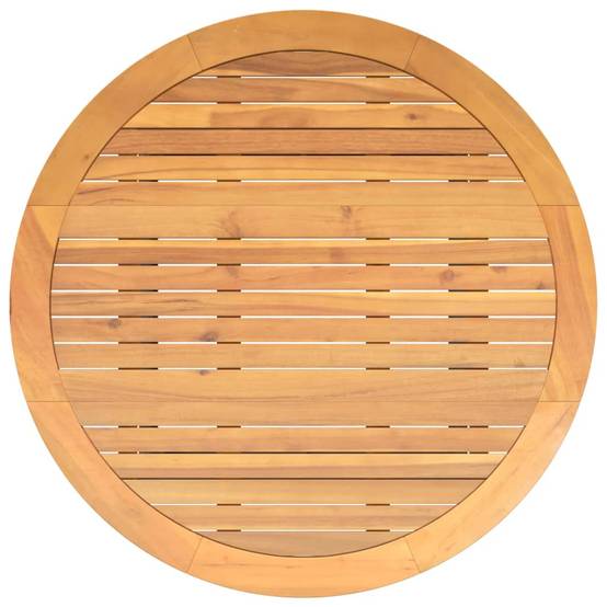 Table de Jardin Ronde 110cm Noire pour 4 à 5 Personnes, Résine Tressée et Plateau Bois d'Acacia – ComfortXL Outdoor Living - Image 9