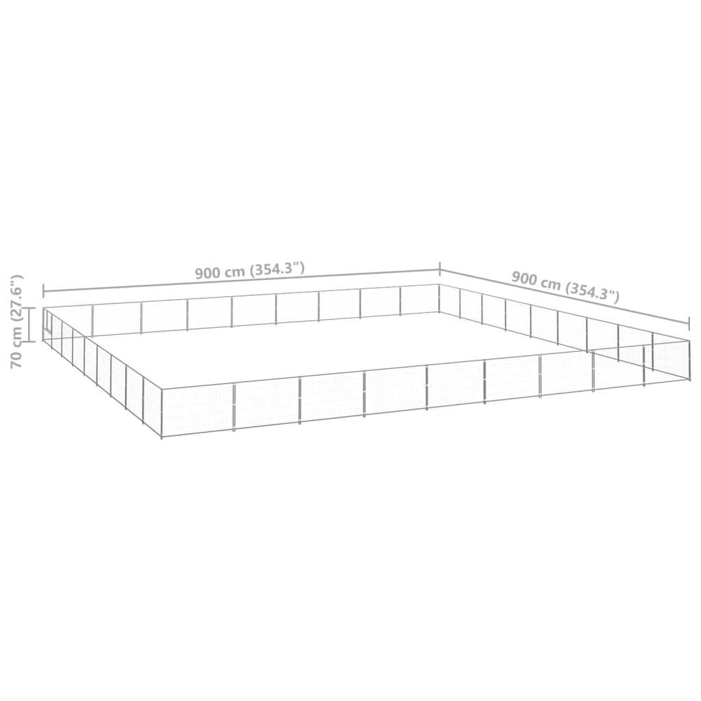 Vidaxl - Chenil Argenté 81 m² Acier vidaXL 3082195 - Imagen 3