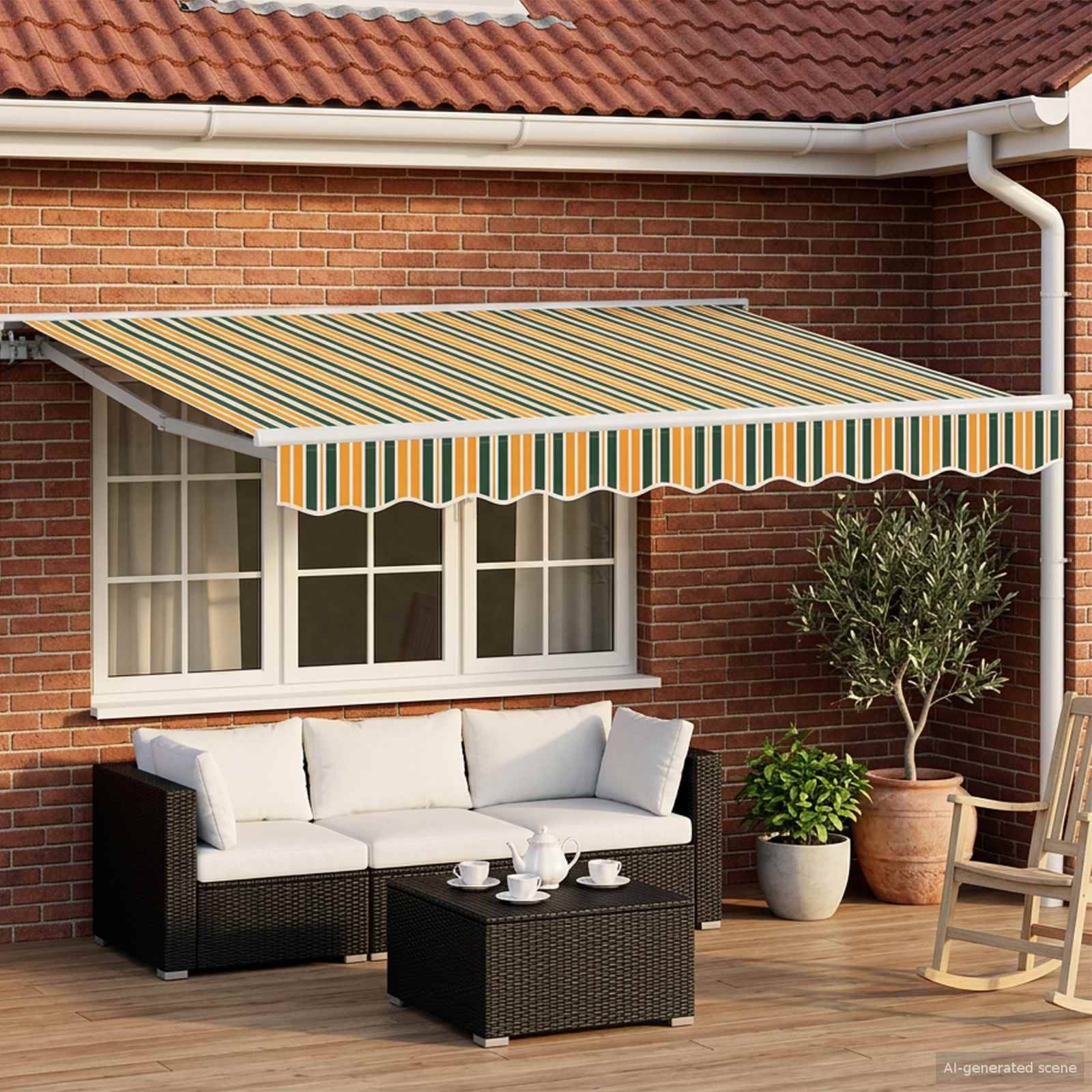 Vidaxl - Cadre de store manuel avec LEDs Vert, Jaune, Blanc 2,5 x 2 m vidaXL 3420513 - Image 1