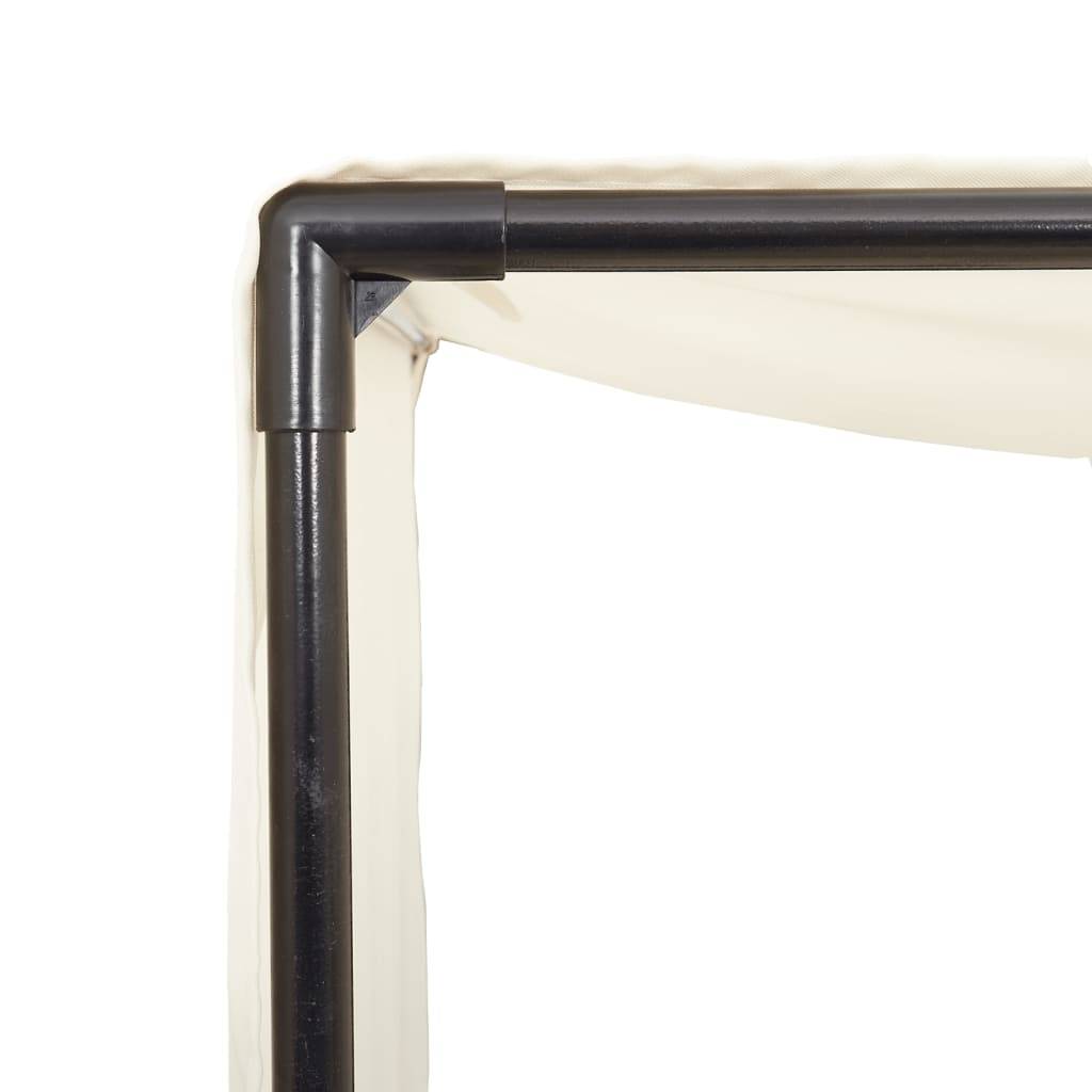 Vidaxl - Chaise longue double avec toit et rideaux noir résine tressée vidaXL 4002755 - Image 4