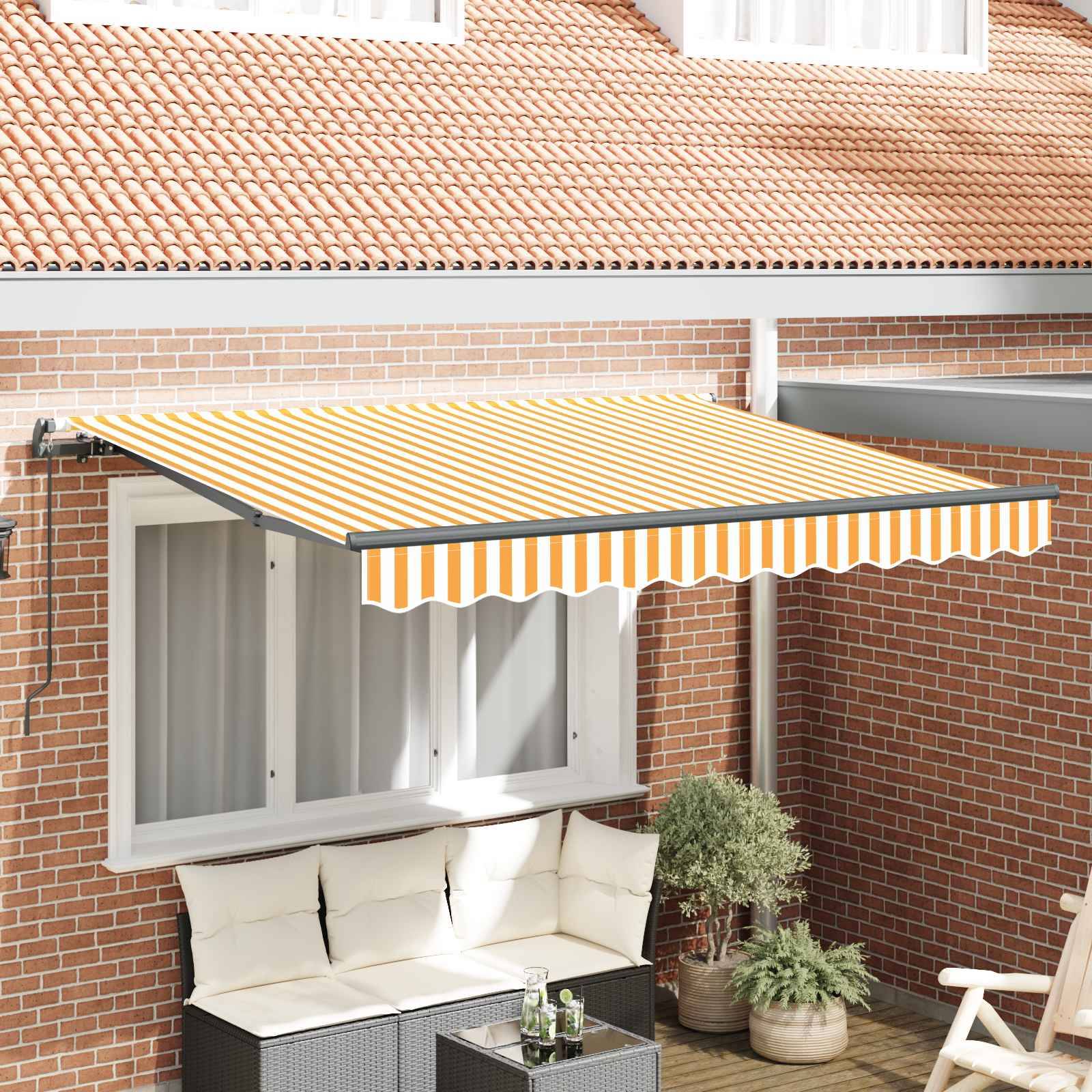 PANGIVO - Auvent rétractable aluminium et tissu jaune 250 x 200 cm - PANGIVO - Image 1