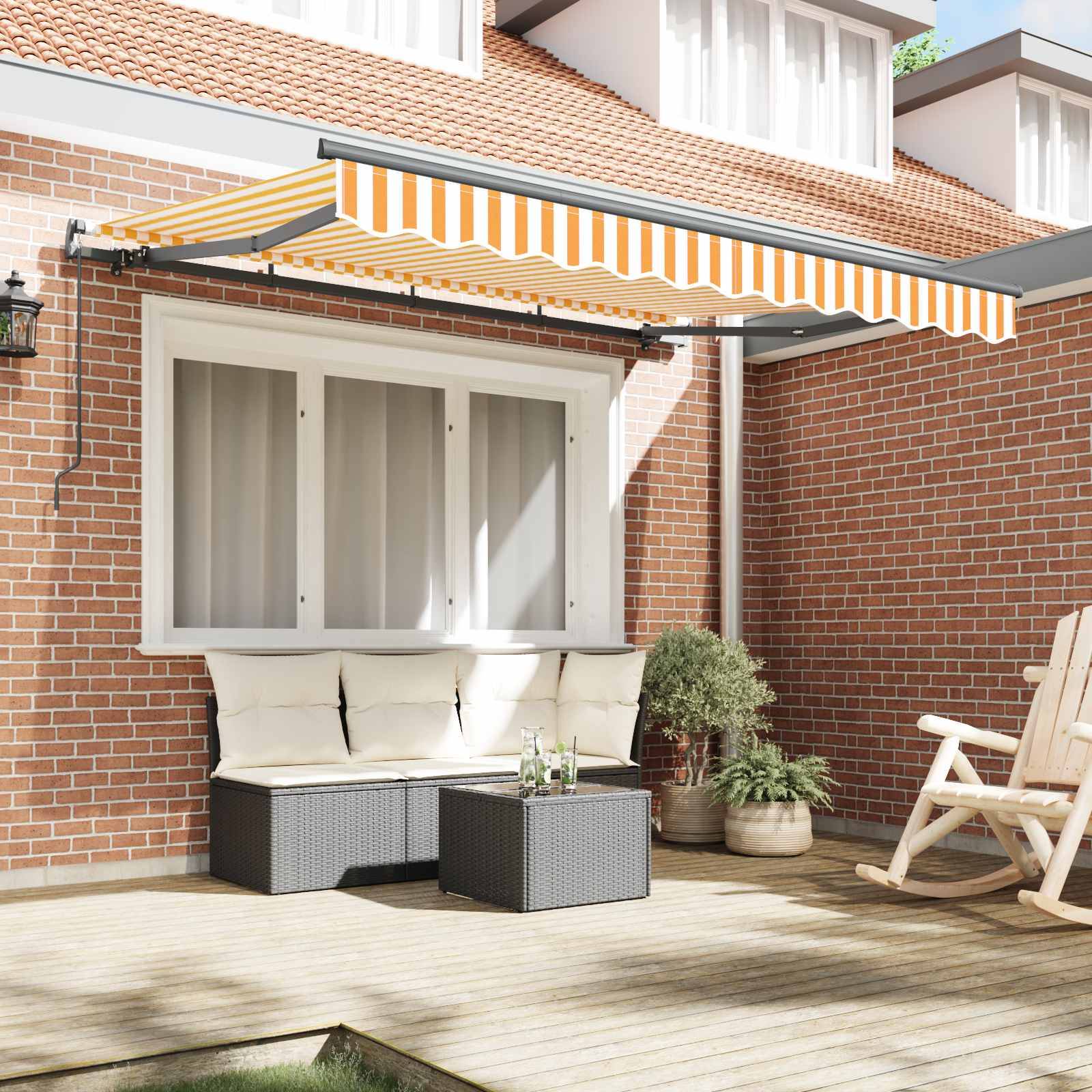 PANGIVO - Auvent rétractable aluminium et tissu jaune 250 x 200 cm - PANGIVO - Image 3