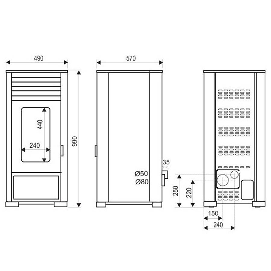 Supra - Poêle à granulés de bois 7kw blanc LENI 7 ACCESS CONTROL BLANC Supra - Imagen 4