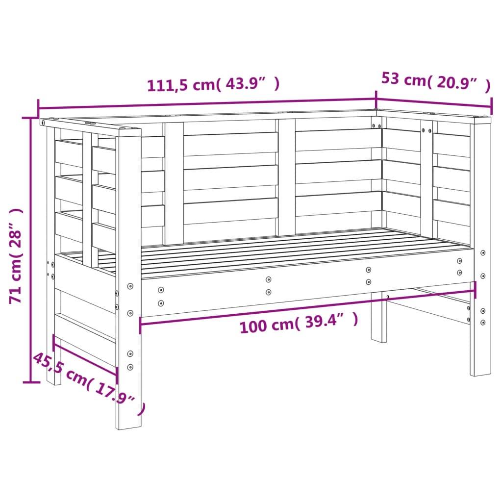 Maison Chic - Banc de jardin - Banc d'extérieur - Banquette 111,5x53x71 cm bois massif de douglas - Imagen 9