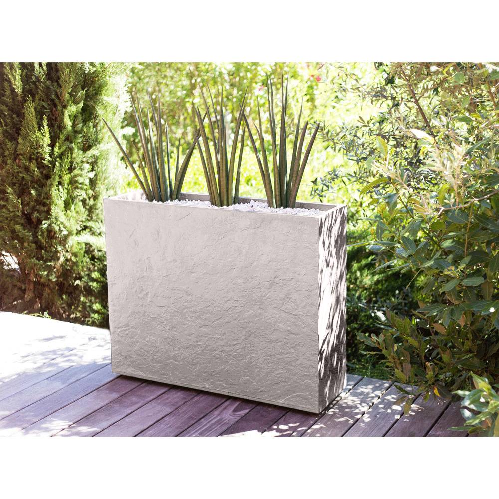 Eda - Jardinière rectangulaire volcania apparence pierre 63l-lot de 2 - Image 2