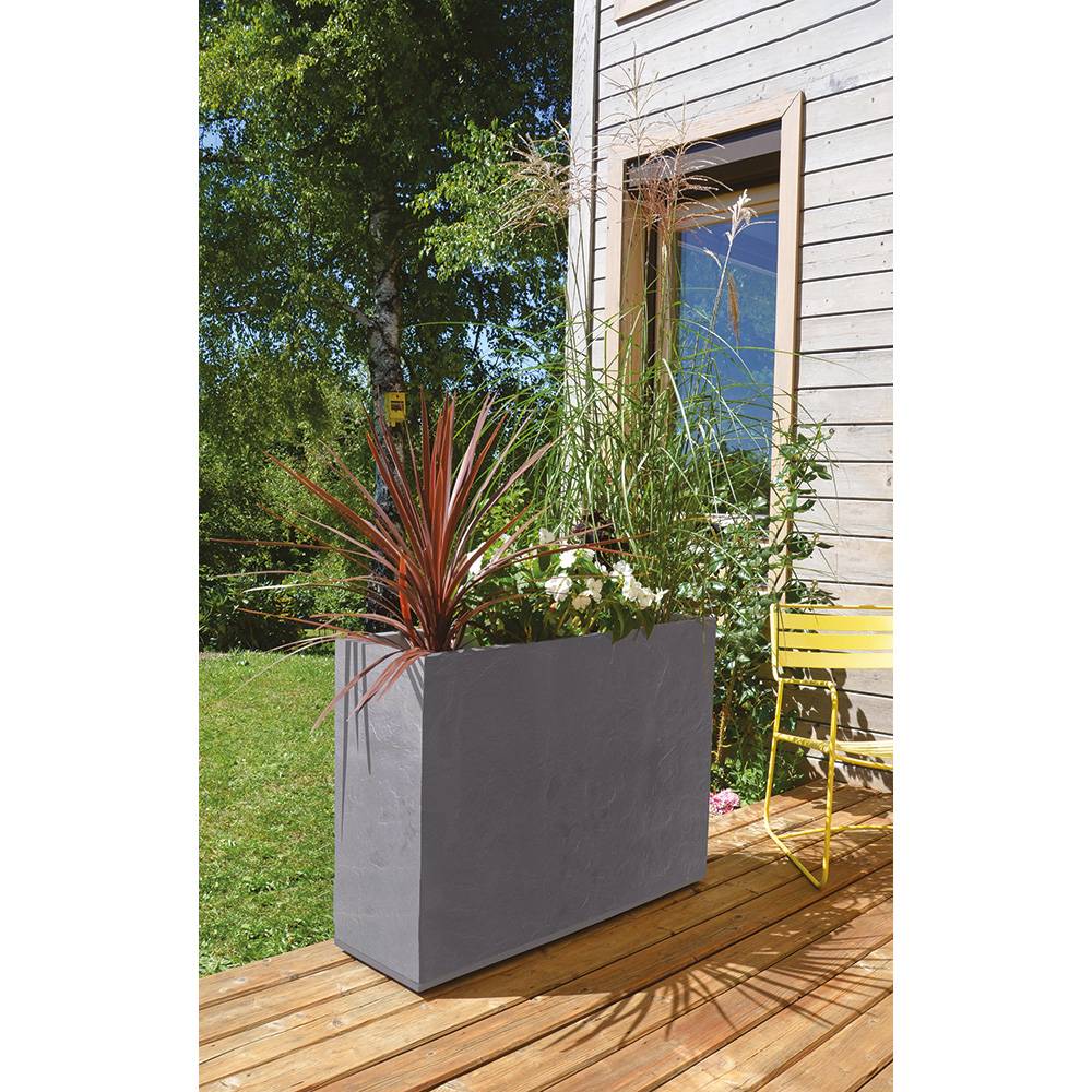 Eda - Jardinière rectangulaire volcania apparence pierre 63l-lot de 2 - Image 3