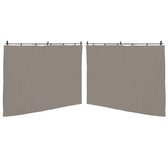 Lot de 2 rideaux pour pergola taupe 3 et 4 M panneaux muraux avec fermeture éclair - Image 3