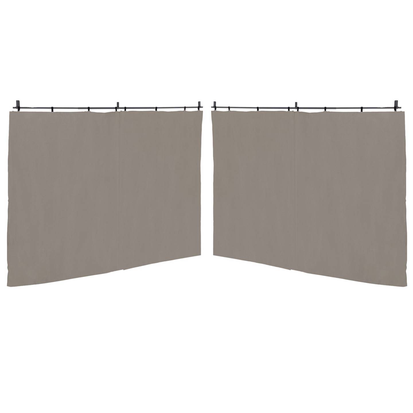 Lot de 2 rideaux pour pergola taupe 3 et 4 M panneaux muraux avec fermeture éclair - Image 3