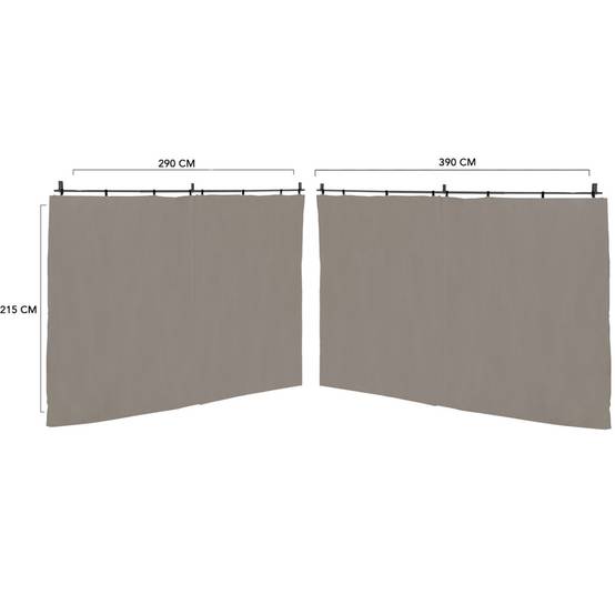 Lot de 2 rideaux pour pergola taupe 3 et 4 M panneaux muraux avec fermeture éclair - Image 5