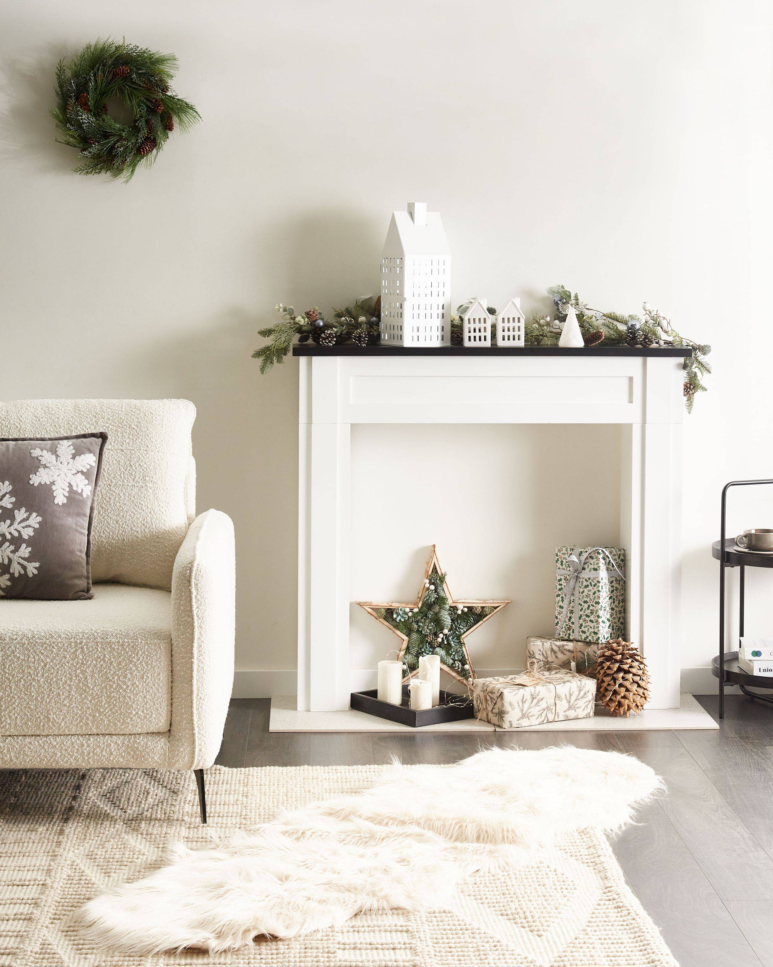 Beliani - Habillage de cheminée MDF Blanc BAUDIN - Beliani