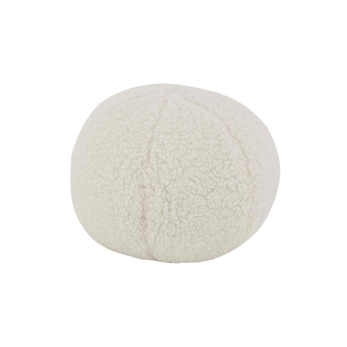 Aubry Gaspard - Coussin en bouclette blanc Boule - Imagen 1