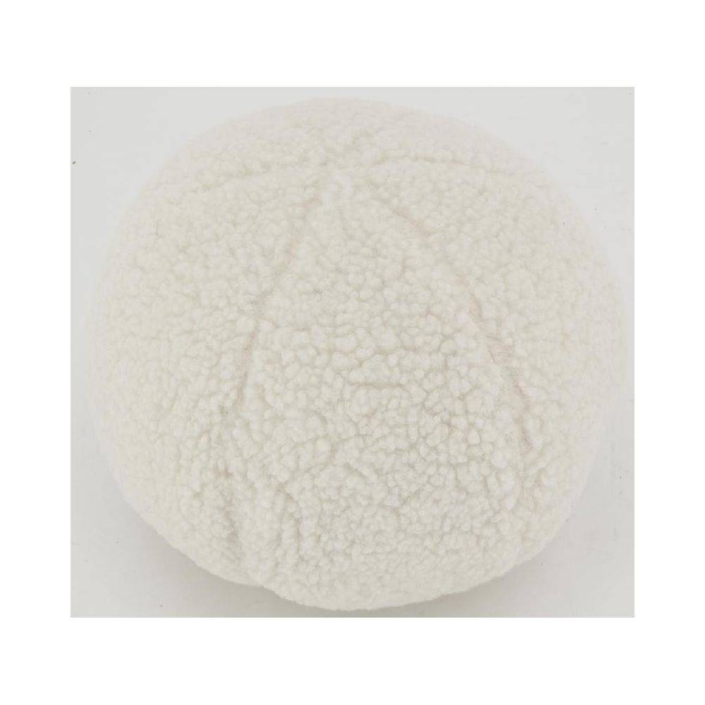 Aubry Gaspard - Coussin en bouclette blanc Boule - Imagen 3