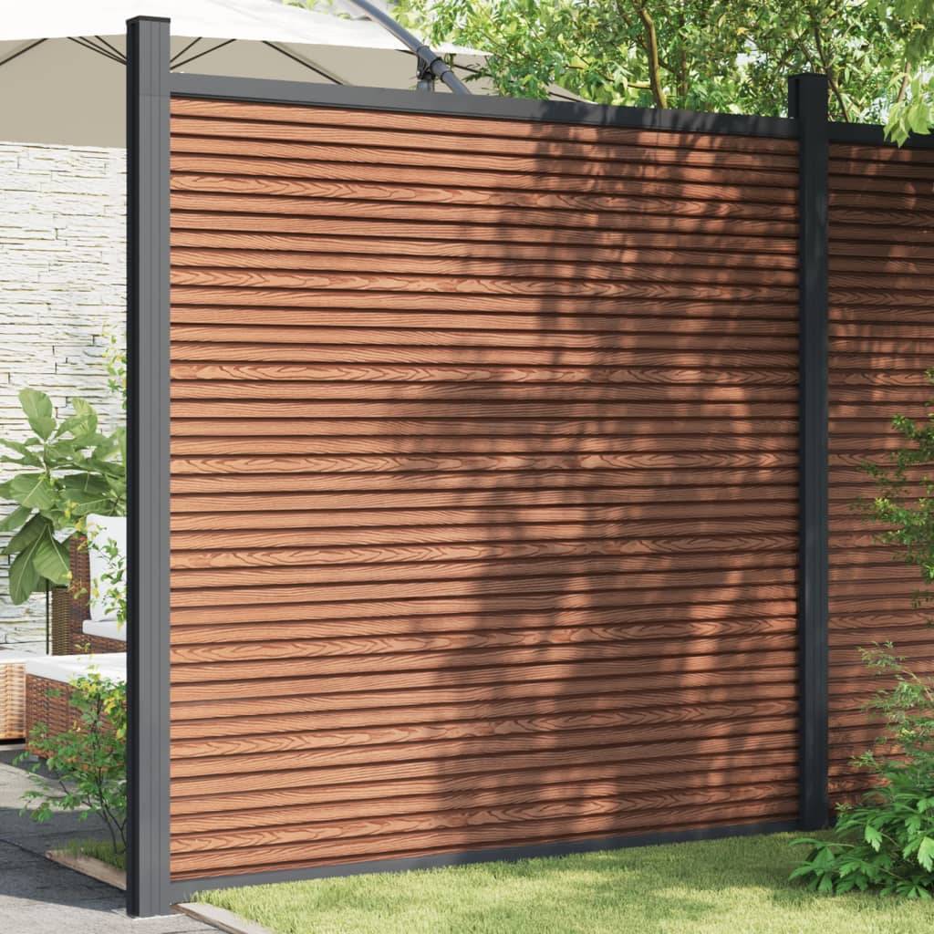 Panneau de clôture WPC aluminium marron 180 x 186 cm - PANGIVO - Image 1
