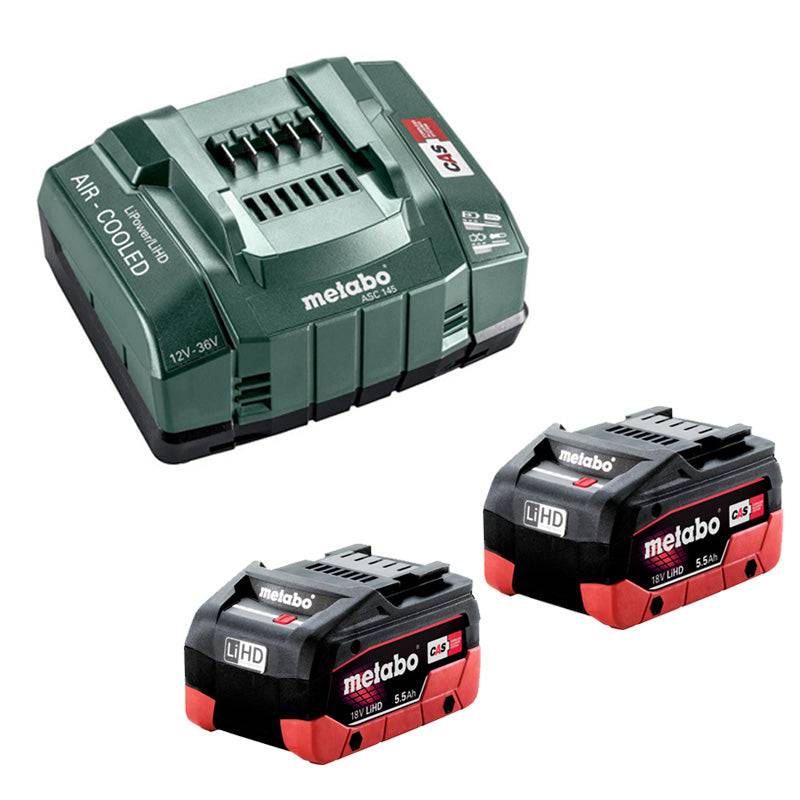 Metabo - Pack Energie 18V METABO + chargeur ultrarapide rapide 2 x 5,5 Ah LiHD, ASC 145, carton Metabo - Imagen 1
