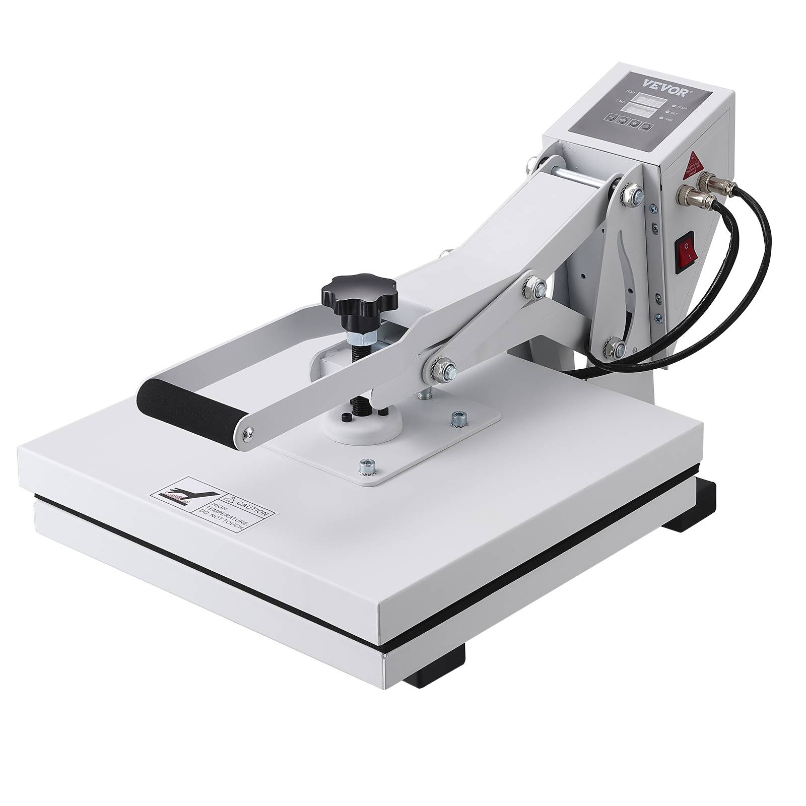 VEVOR Presse à chaud 38x38 cm 1200W, machine sublimation textile, T-shirts/sacs, blanc. - Image 1