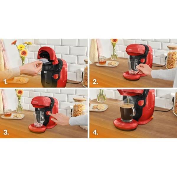 Bosch - Machine a Cafe  multi-boissons - BOSCH - TASSIMO - T11 Style rouge - 1400 W - Image 4