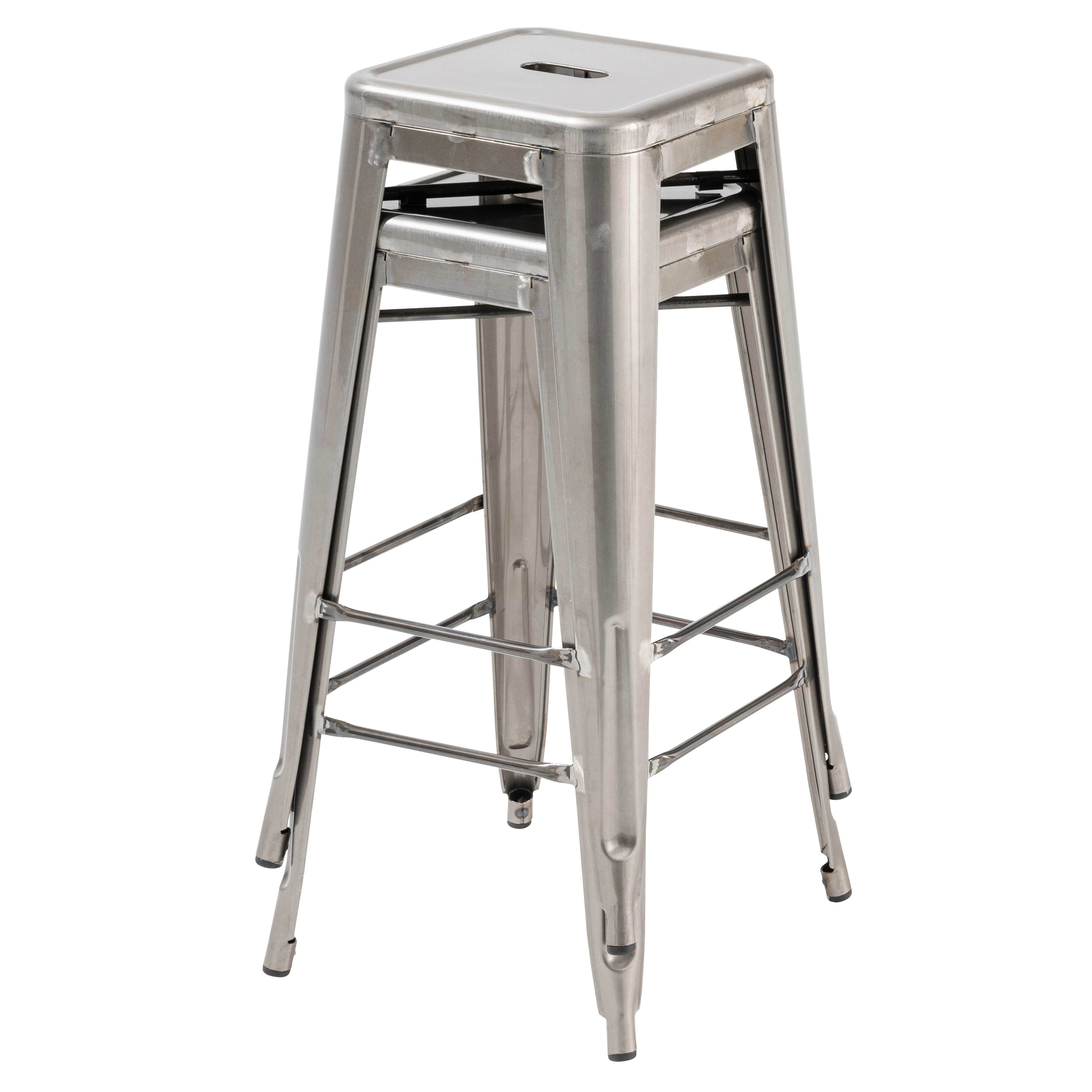 Oviala - Tabouret de bar en métal gris mat Indus - Oviala - Imagen 2