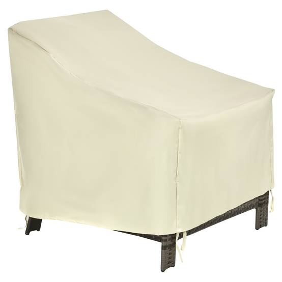 Housse de protection pour mobilier de jardin 68 x 87 x 77 cm – Housse imperméable en tissu Oxford 600D pour patio et terrasse – Beige - Image 2