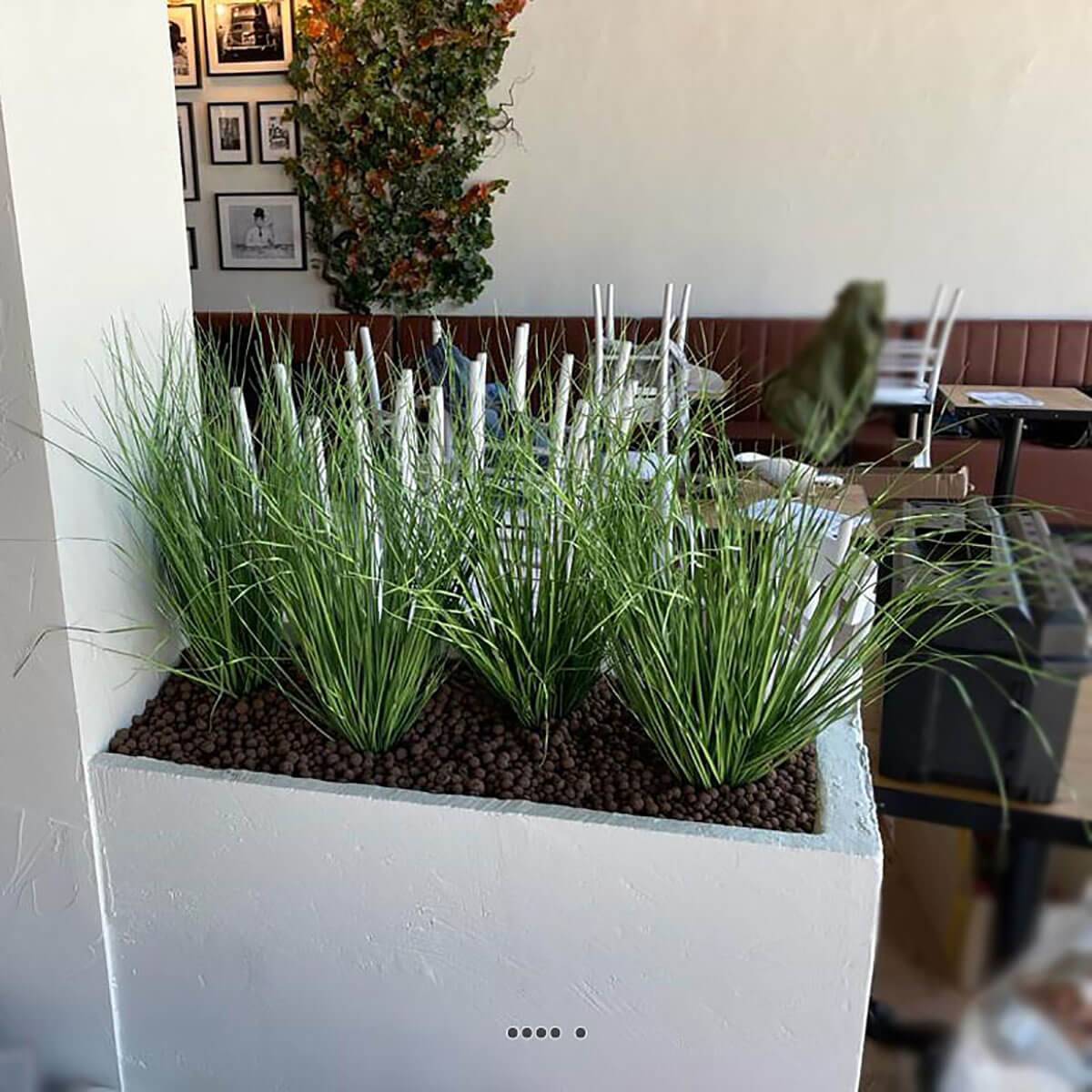 Artificielles - Herbe folle factice touffe en pot H60cm D65cm très dense et aérienne - Imagen 2