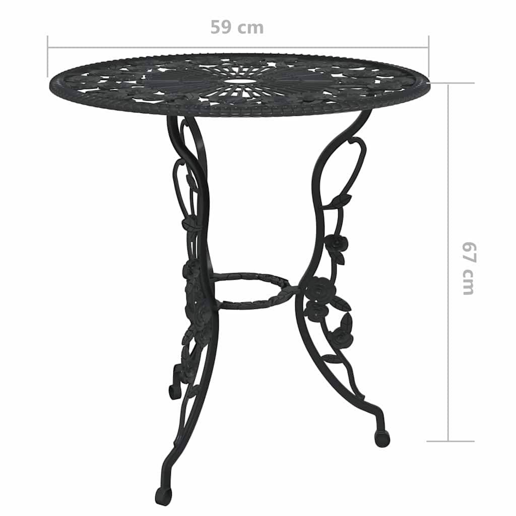Vidaxl - Ensemble de bistro 3 pcs-Salons de jardin Aluminium coulé Noir 188586 - Image 8