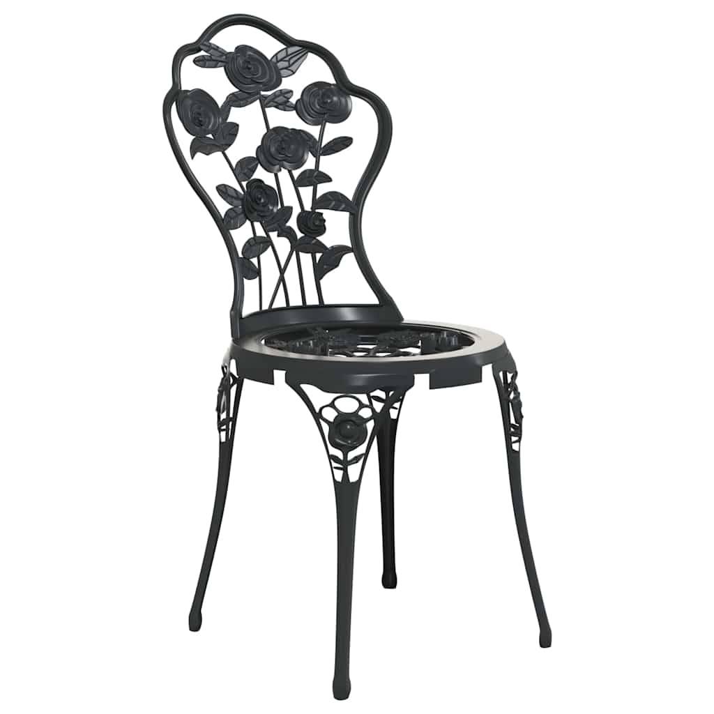 Vidaxl - Ensemble de bistro 3 pcs-Salons de jardin Aluminium coulé Noir 188586 - Image 4