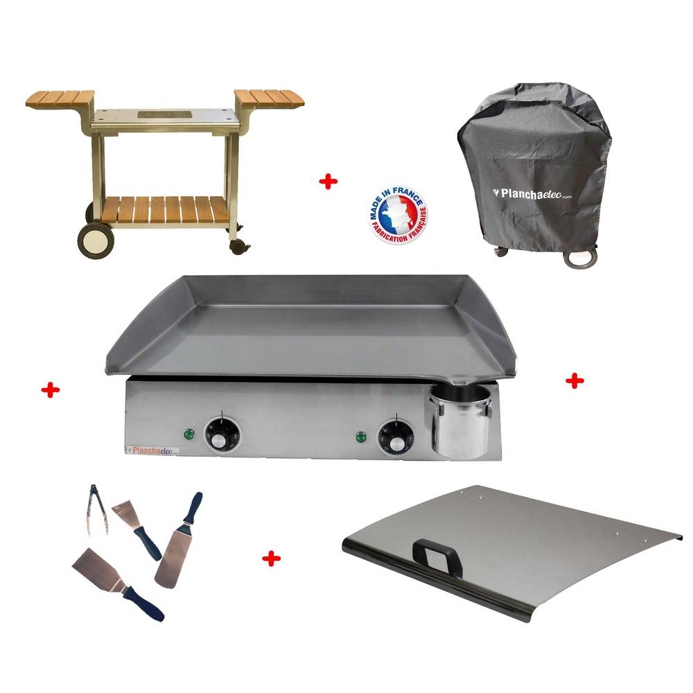 Planchaelec - Pack plancha électrique PLANCHAELEC LUX 600 INOX - CHARIOT ELYSEE 600 - Image 1