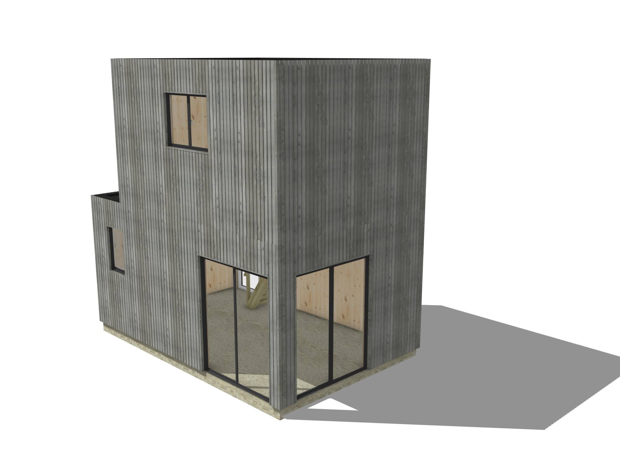 Studio de jardin bien isolé en bois 5,5 x 3,5 x 2,7 m / isolation RE2020 avec mezzanine et terrasse - Image 2