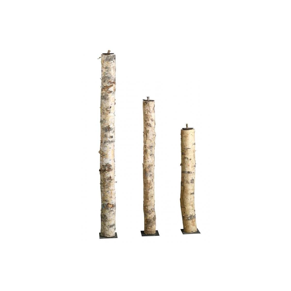 Aubry Gaspard - Bougeoirs hauts en bouleau et métal (Lot de 3) - Imagen 1