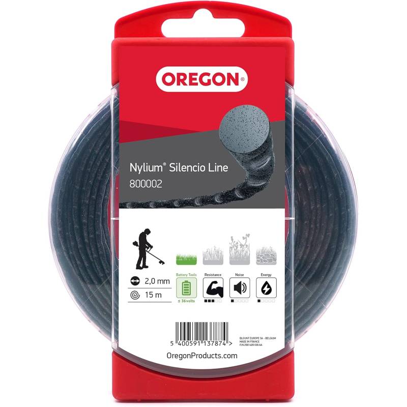 Oregon - Pack OREGON Fil Débroussailleuse Nylium SILENCIO ø2mm, 15m + Tête Universel sans Adaptateur + Lunettes de Sécurité - Image 2