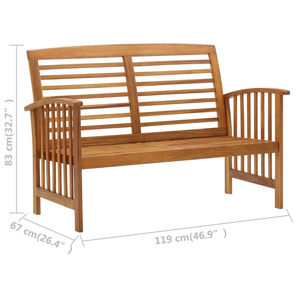 Helloshop26 - Salon de jardin meuble d'extérieur ensemble de mobilier 5 pièces bois d'acacia solide - Imagen 9