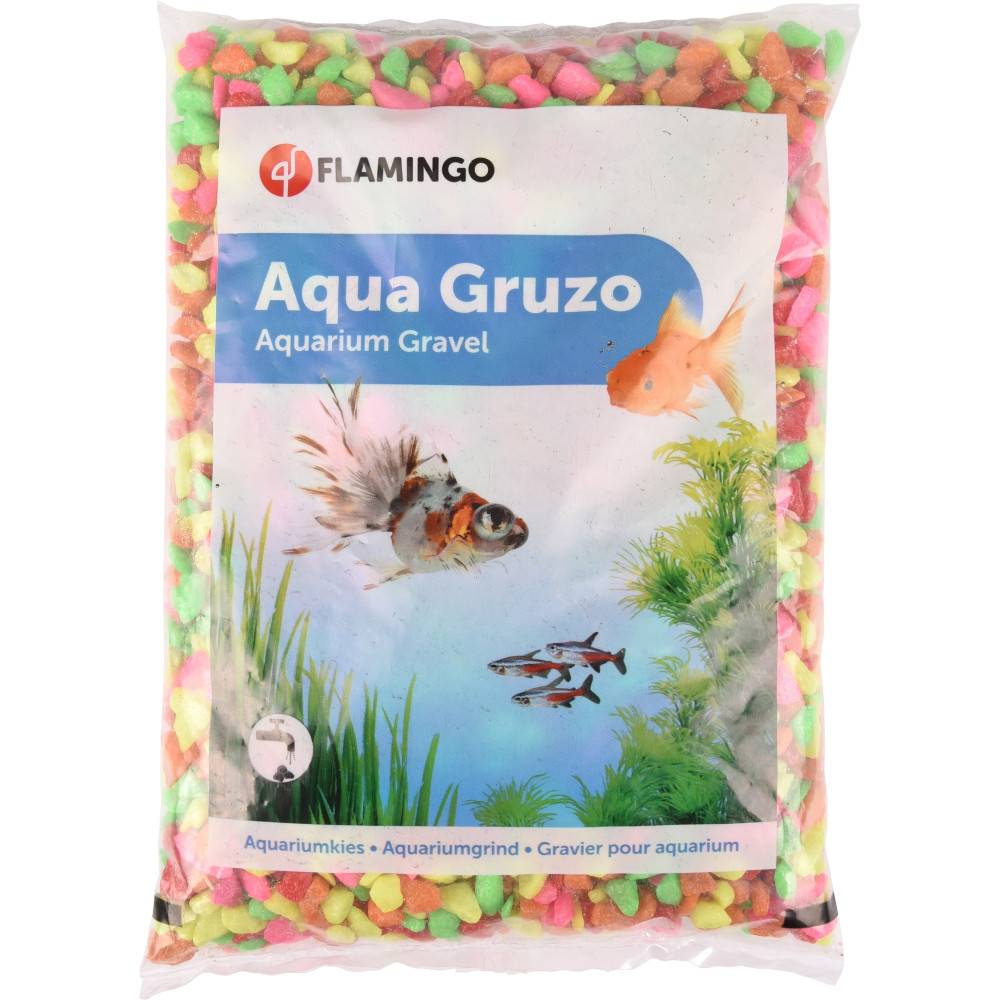 Flamingo - Gravier Neon rainbow mix 1kg pour aquarium - Imagen 1
