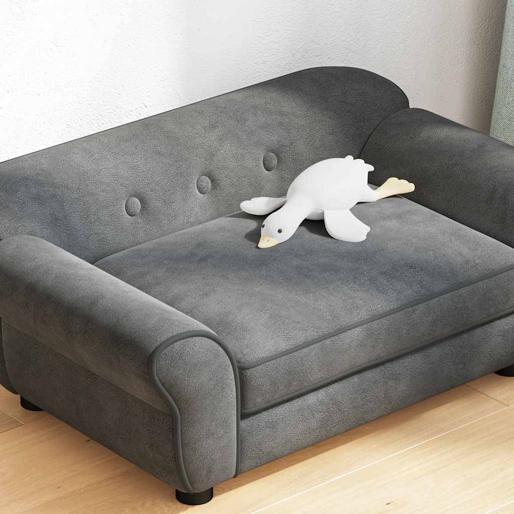 Canapé pour petit chien en peluche douce pour salon Gris Foncé 72x45 cm – ComfortXL Pet Living - Image 4