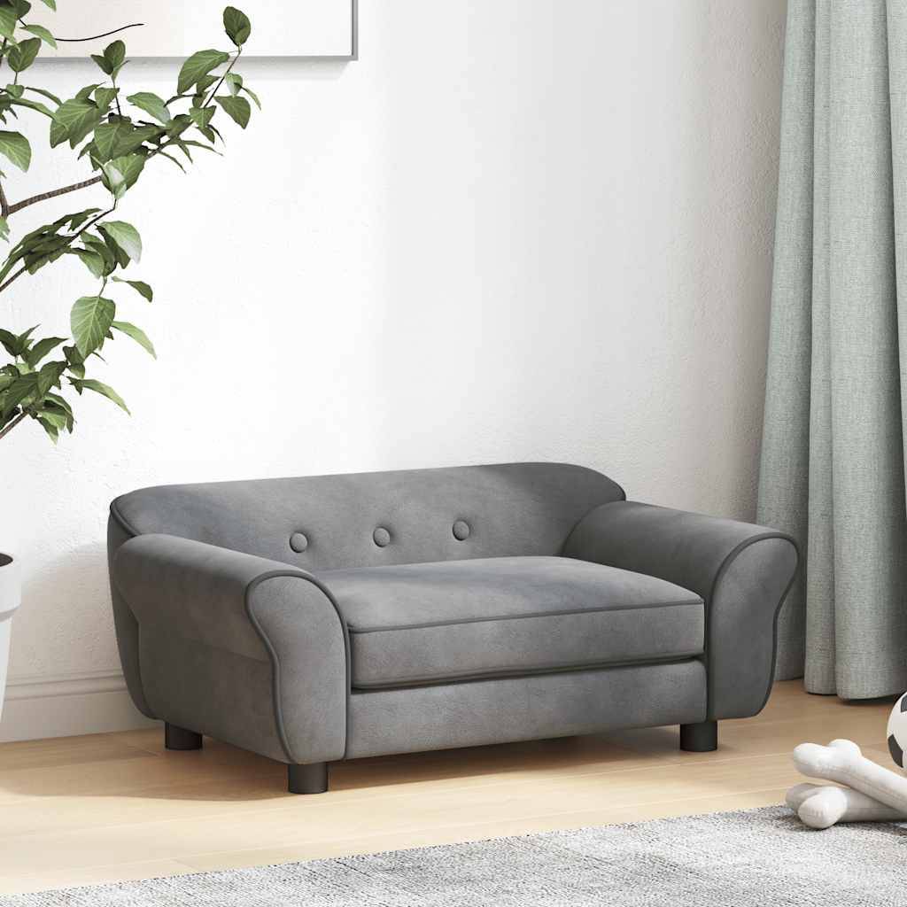 Canapé pour petit chien en peluche douce pour salon Gris Foncé 72x45 cm – ComfortXL Pet Living - Image 3