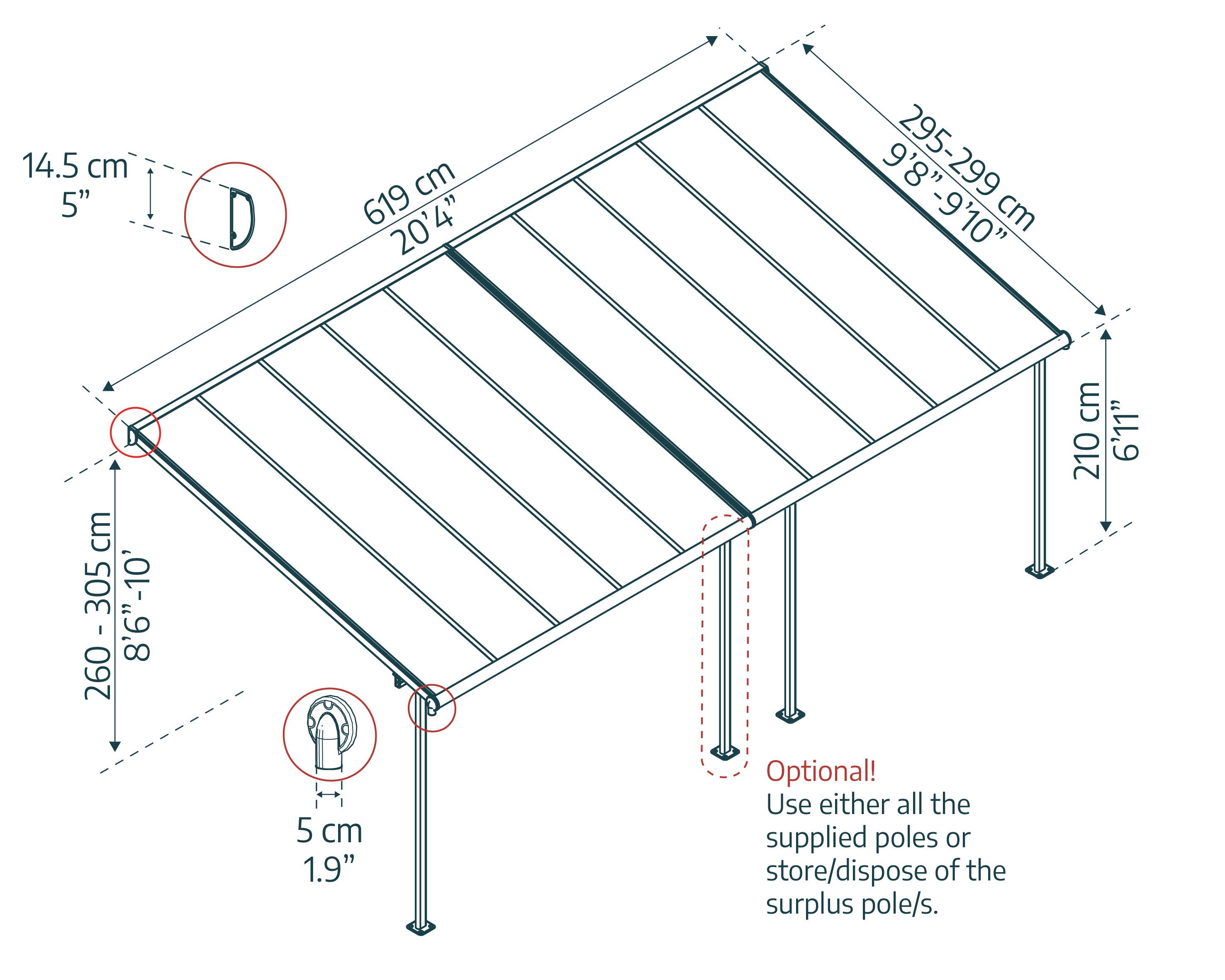 Canopia - Canopia Pergola Sierra 3X6,2 Grise - Imagen 5