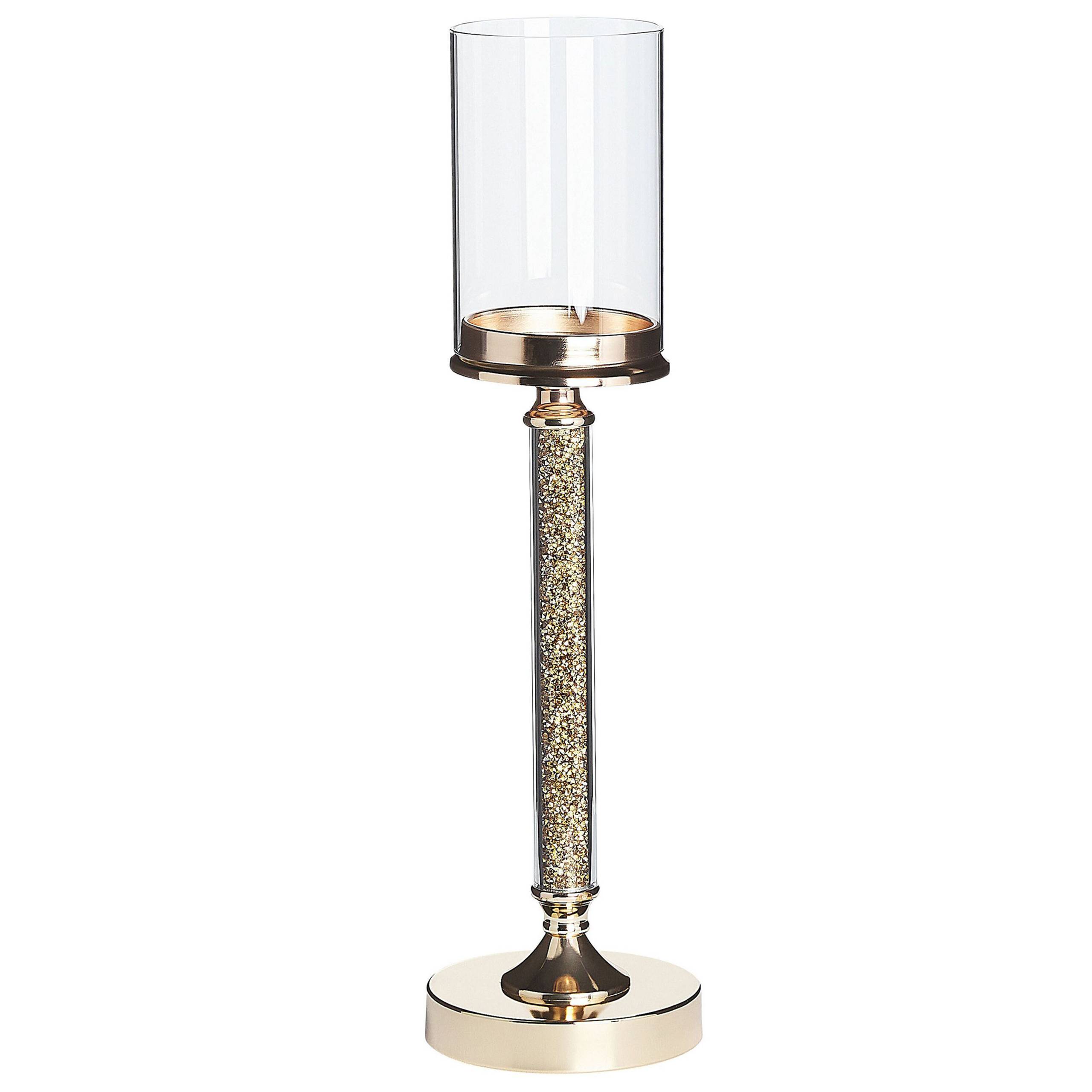 Beliani - Bougeoir Verre Doré ABBEVILLE - 13x13x48- Beliani - Image 2