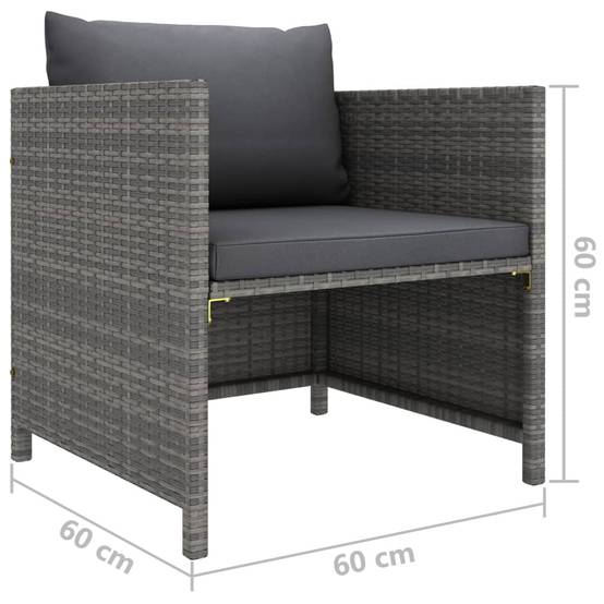 Mobilier de Détente Jardin 12 Pièces Résine Tressée Tissage Manuel Coussins Épais Configuration Libre Gris – ComfortXL Outdoor Living - Image 7