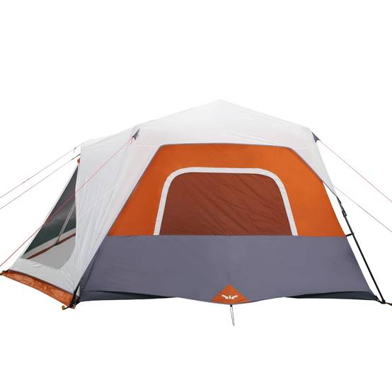 Grande Tente de Camping LED 10 Personnes Montage Rapide 2 Chambres Imperméable Gris et Orange – ComfortXL Outdoor Living - Image 8