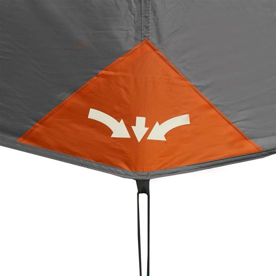 Grande Tente de Camping LED 10 Personnes Montage Rapide 2 Chambres Imperméable Gris et Orange – ComfortXL Outdoor Living - Image 6
