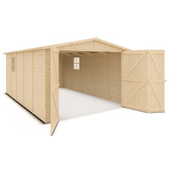 Trigano Jardin - Garage abri voiture bois brut 15 m2 - Image 2