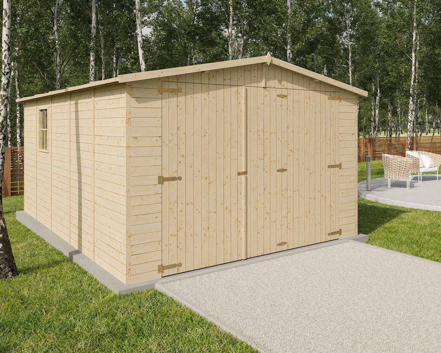Trigano Jardin - Garage abri voiture bois brut 15 m2 - Image 4