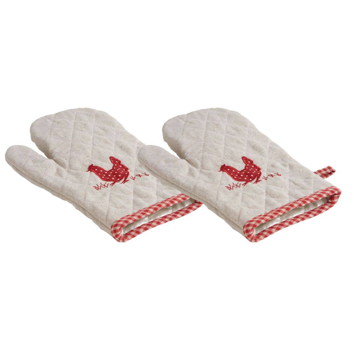 Aubry Gaspard - Gant de cuisine motif poule (Lot de 2) - Imagen 1