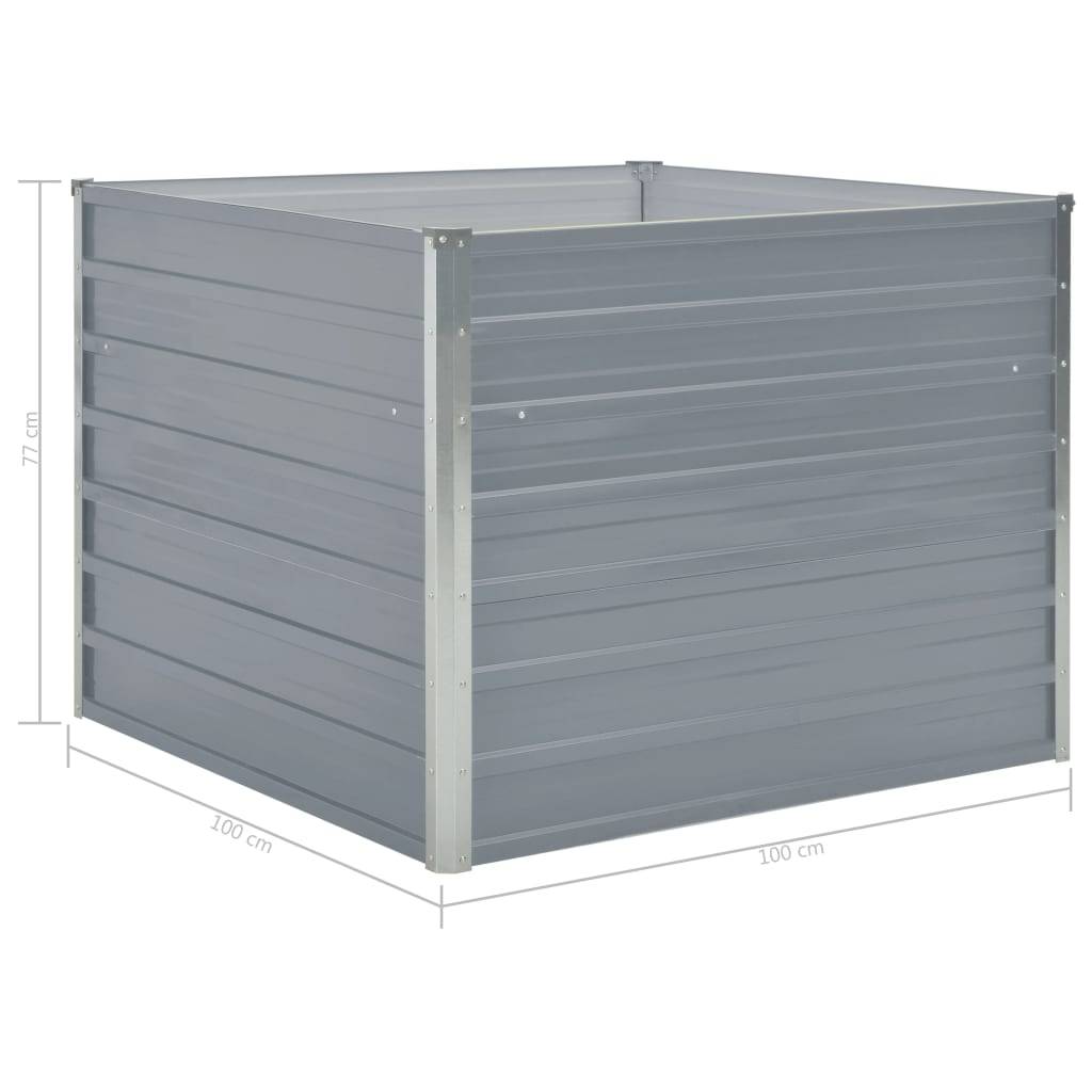 Helloshop26 - Jardinière 100 x 100 x 77 cm gris acier galvanisé - Image 5