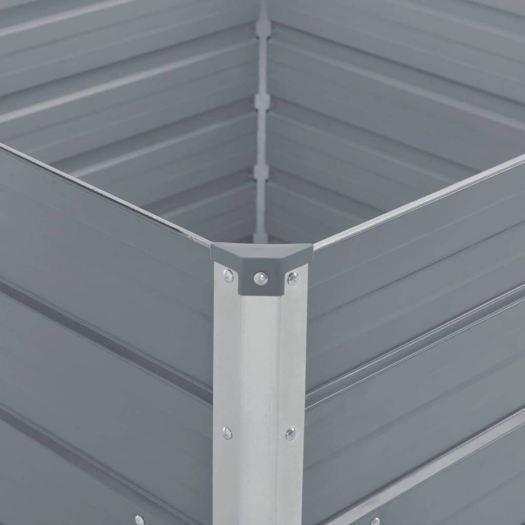 Helloshop26 - Jardinière 100 x 100 x 77 cm gris acier galvanisé - Image 3