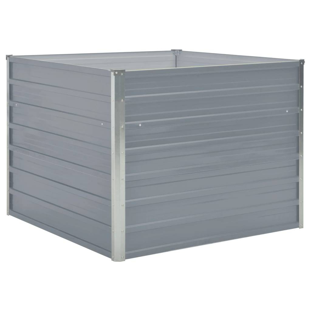 Helloshop26 - Jardinière 100 x 100 x 77 cm gris acier galvanisé - Image 1