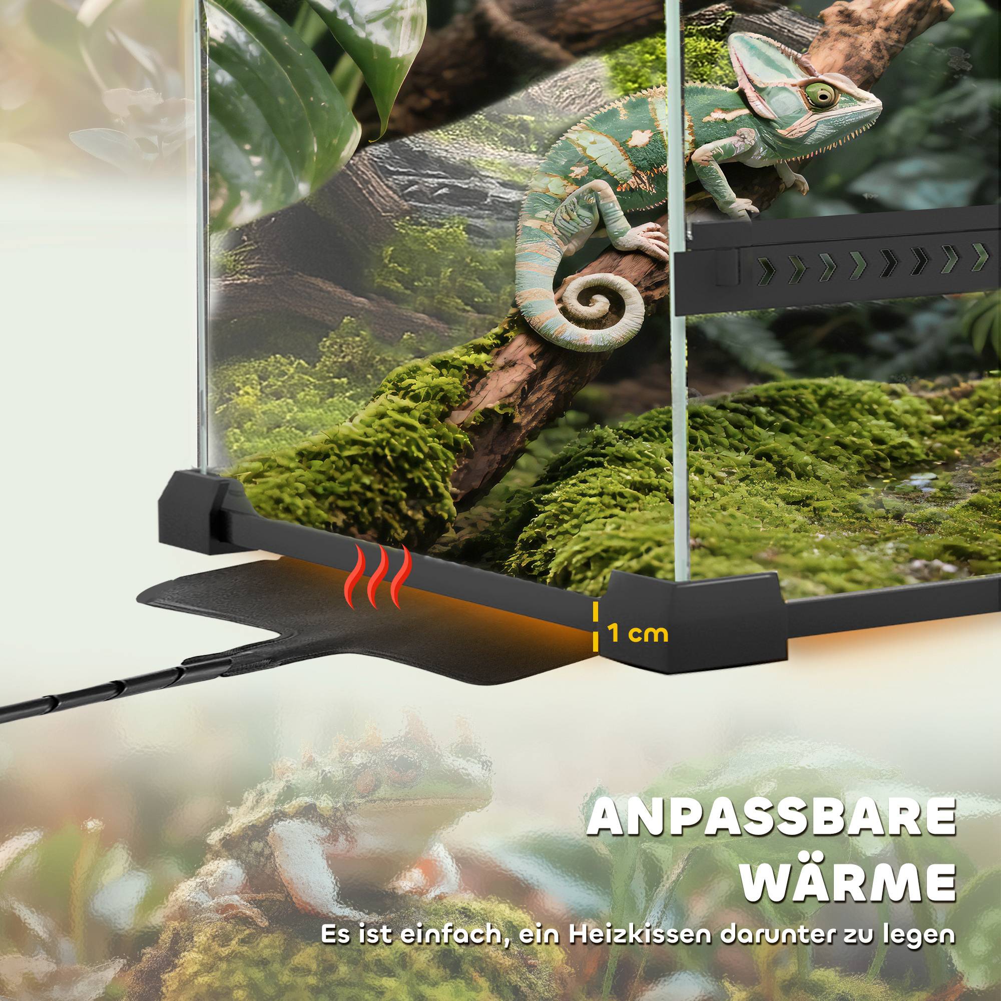 Terrarium pour reptiles verre transparent 50 x 30 x 25 cm - PANGIVO - Image 9