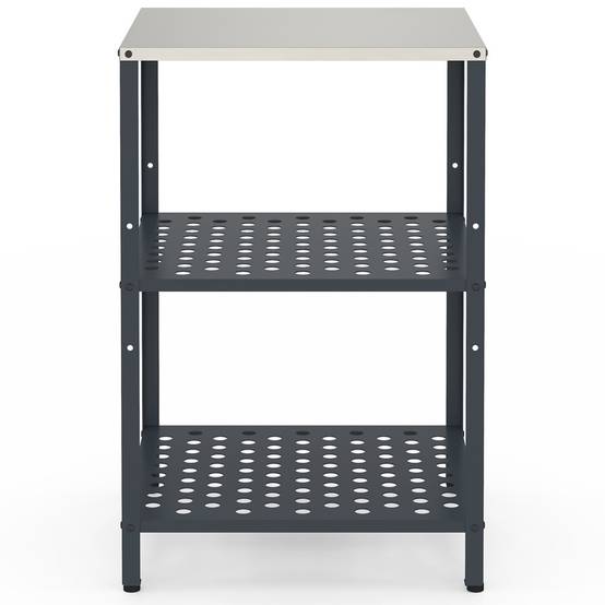 IDMARKET - Meuble de cuisine extérieure PAREO 2 étagères en acier gris anthracite - Image 4