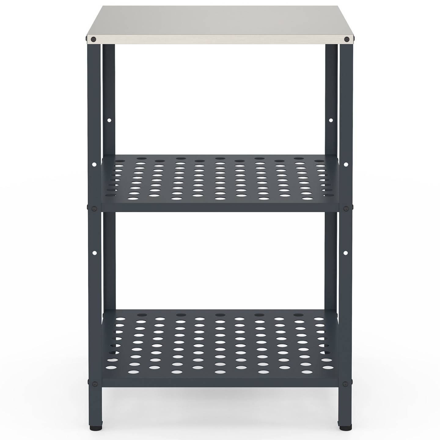 IDMARKET - Meuble de cuisine extérieure PAREO 2 étagères en acier gris anthracite - Image 4