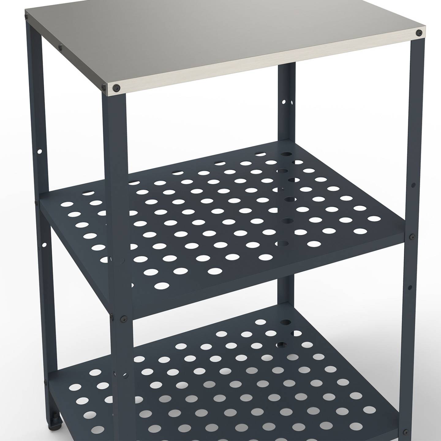IDMARKET - Meuble de cuisine extérieure PAREO 2 étagères en acier gris anthracite - Image 6