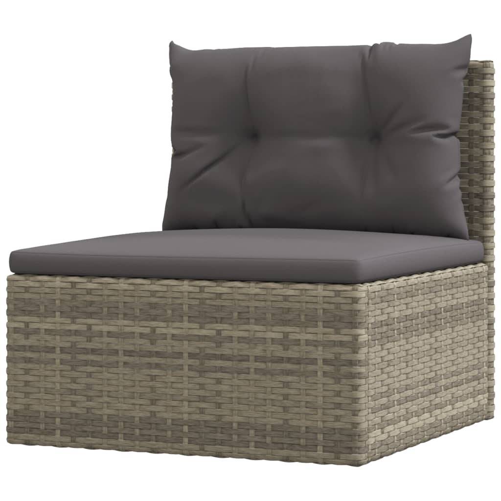 Helloshop26 - Salon de jardin meuble d'extérieur ensemble de mobilier 5 pièces avec coussins gris résine tressée - Imagen 5