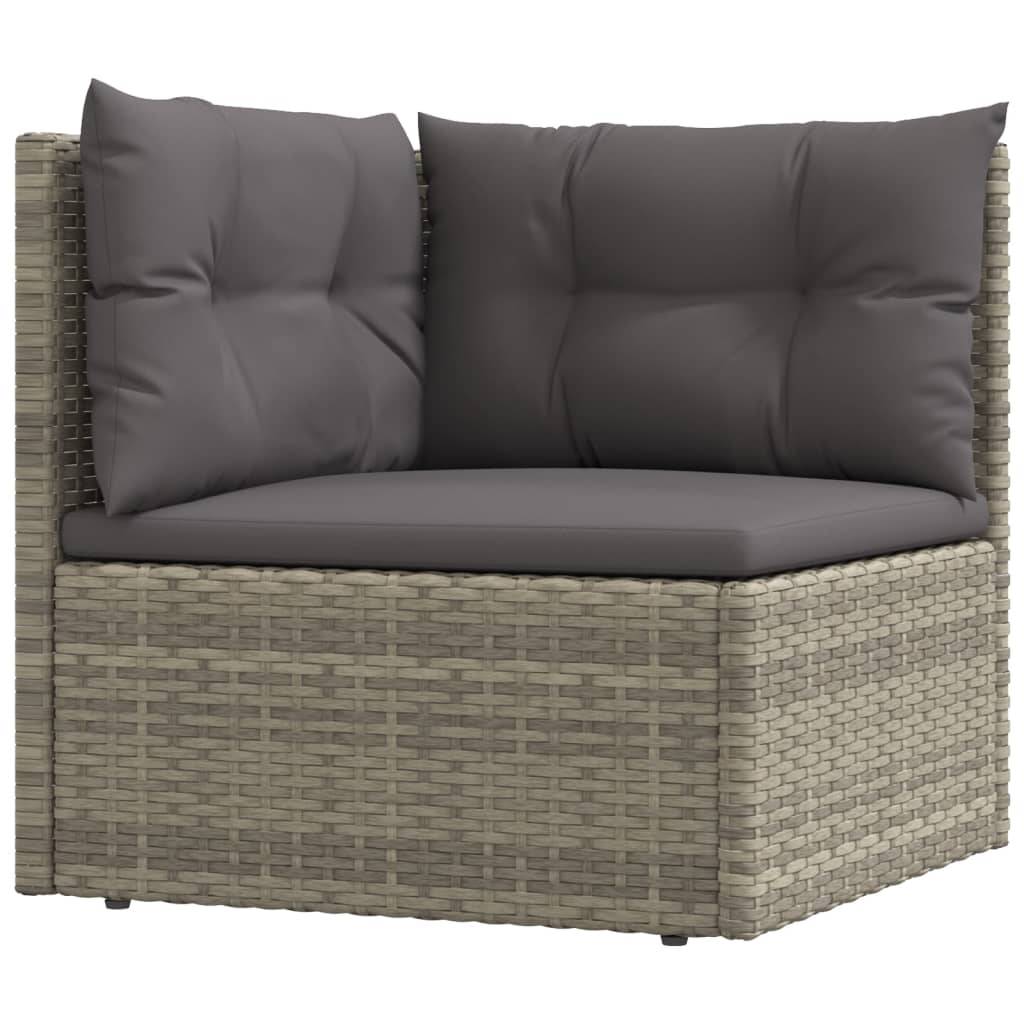 Helloshop26 - Salon de jardin meuble d'extérieur ensemble de mobilier 5 pièces avec coussins gris résine tressée - Imagen 3